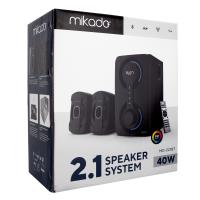 MIKADO MD-221BT 2+1 40W Siyah Multimedya FM/BT/SD/USB Speaker Hoparlör